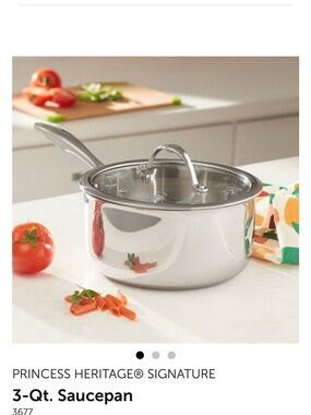 Princess House Stainless Steel 3-Qt Saucepan with Glass Lid - Silver